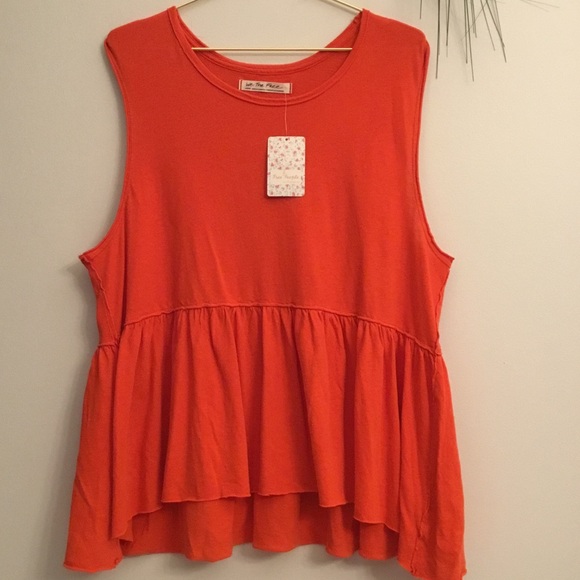 ❤️Free People Summer Orange Top - Picture 2 of 10
